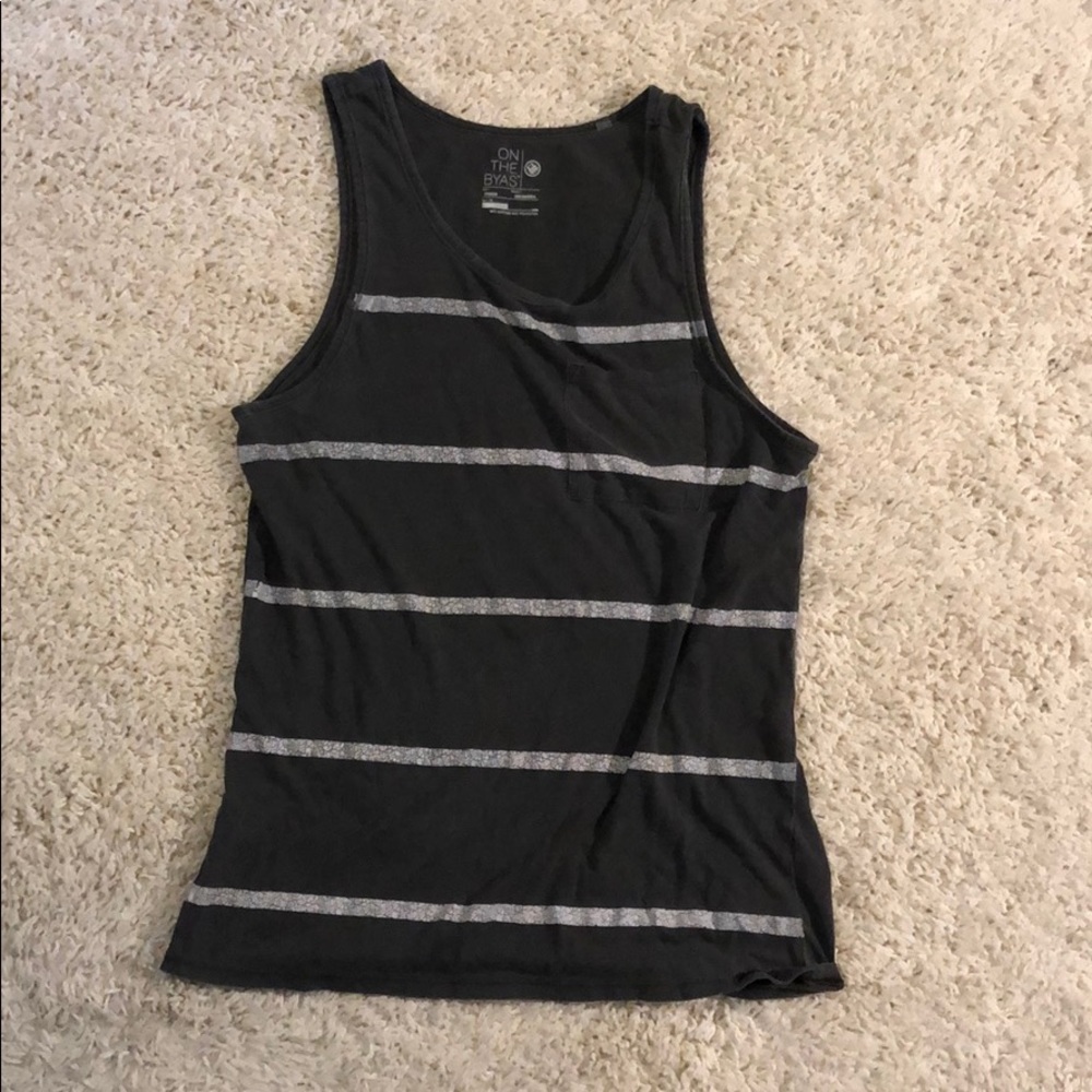 Grey striped tank top
